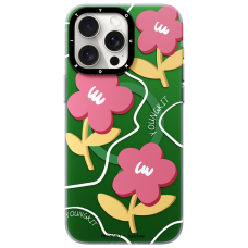 قاب YOUNGKIT یانگکیت Green Sunshine Flowery Smile Magsafe Series Apple iphone 12promax-13-13promax-14-14promax-15-15promax